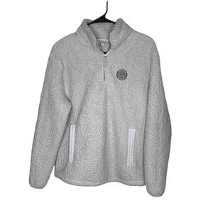Ivory Ella Sherpa Gray Super Soft Quarter Zip Pullover, Size S